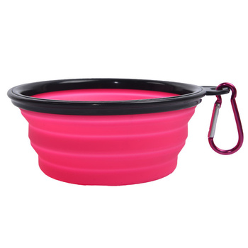 Collapsible Foldable Pet Dog Travel Bowl for Food & Water pink