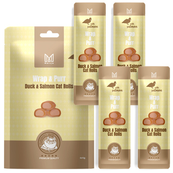 Wrap & Purr Cat Treats – Duck & Salmon Mersjo 40g (4x10g)