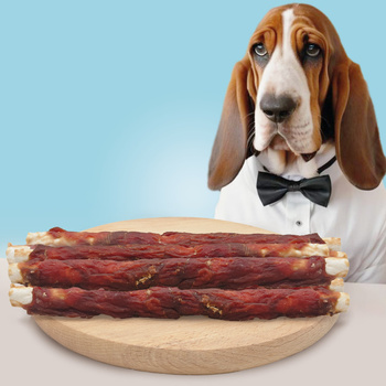 Rawhide chew  XXL 25cm with duck breast, dog treat, Mersjo, 240g