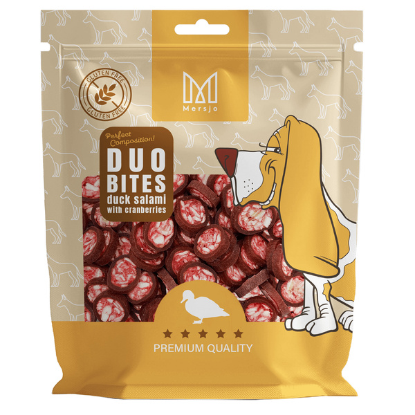 Duo Flavours Dog Treats – Duck Salami with Cranberry Mersjo 200g