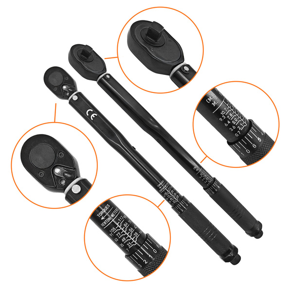 Klucz dynamometryczny precyzyjny 3/8" 7-112 Nm z blokadą + etui