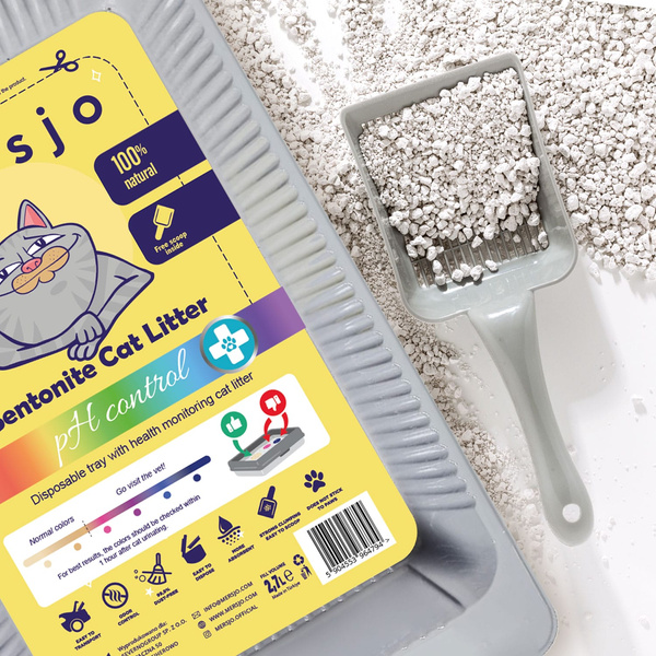 5x PH CONTROL disposable litter tray, bentonite cat litter with tray 5x2.7l + scoop