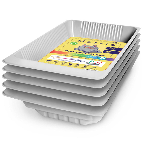 5x PH CONTROL disposable litter tray, bentonite cat litter with tray 5x2.7l + scoop
