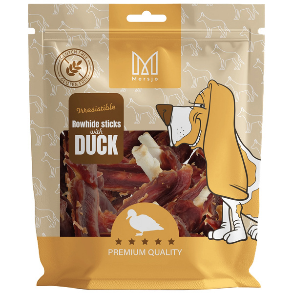 Dog treat - Rawhide sticks with duck breast fillet Mersjo 500g