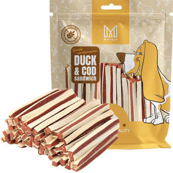 Dog treat - Soft duck strips sandwich Mersjo 500g