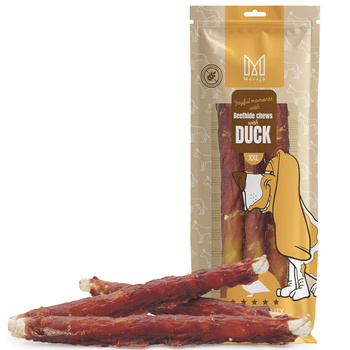Rawhide chew  XXL 25cm with duck breast, dog treat, Mersjo, 240g