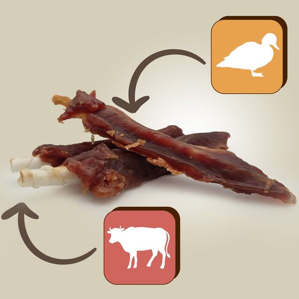 Dog treat - Rawhide sticks with duck breast fillet Mersjo 500g