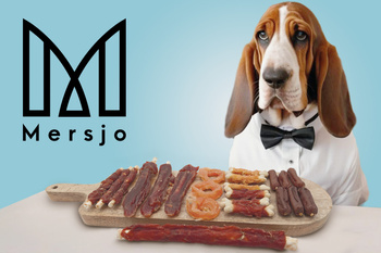 Rawhide chew  XXL 25cm with duck breast, dog treat, Mersjo, 240g