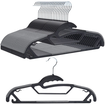 Zestaw wieszaków z antypoślizgową nakładką SOFTY 20 szt. czarno-szare