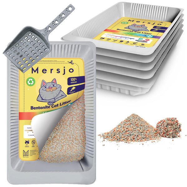 5x PH CONTROL disposable litter tray, bentonite cat litter with tray 5x2.7l + scoop