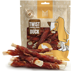 Twist leather chews with duck meat