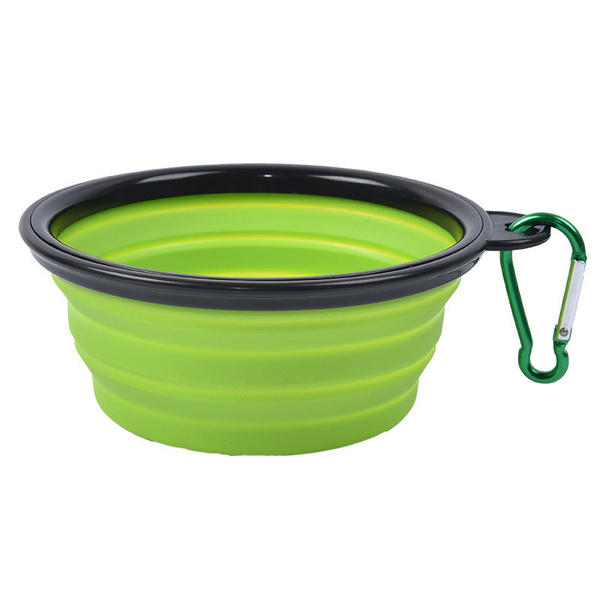 Collapsible Foldable Pet Dog Travel Bowl for Food & Water green