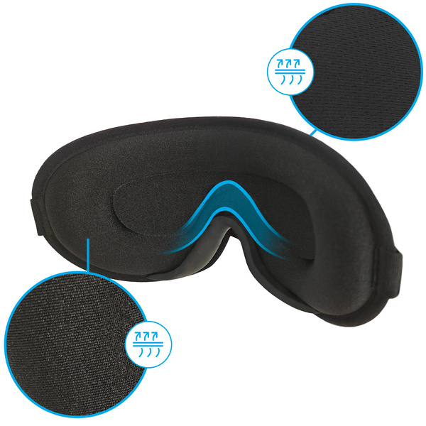 Opaska na oczy do spania, maska regulowana SLEEPY 3D