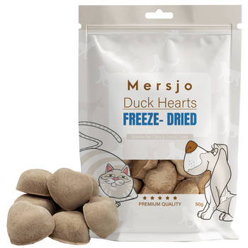 Freeze-Dried Duck Hearts for Dog & Cat Mersjo 50g