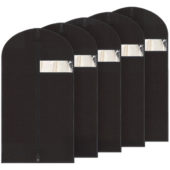 Zestaw pokrowców na ubrania, odzież Baggi 100x60 cm 5 szt. czarne