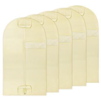 Zestaw pokrowców na ubrania, odzież Baggi 100x60 cm 5 szt. beżowe